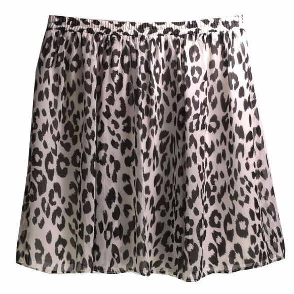 Aqua Bloomingdales NWT LeopardSkirt Sz Large - Picture 1 of 7